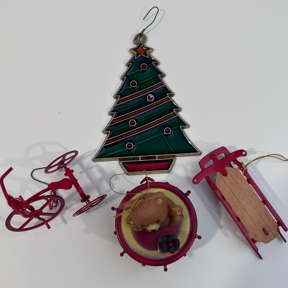 Christmas ornaments metal glass